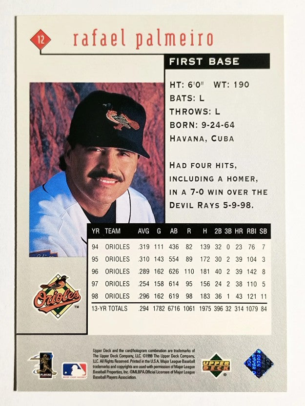 1999 Black Diamond #12 Rafael Palmeiro