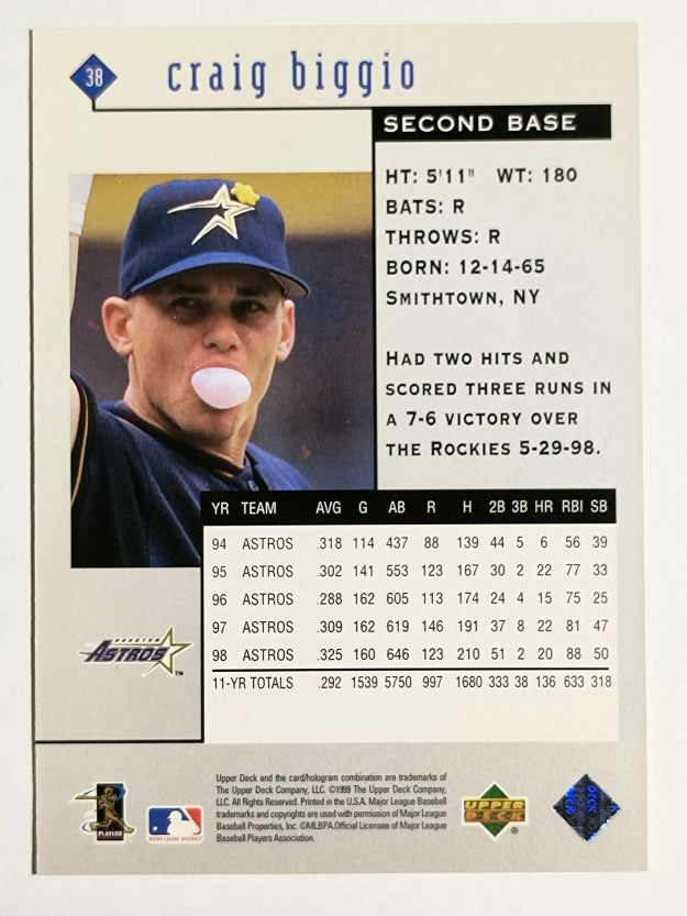 1999 Black Diamond #38 Craig Biggio