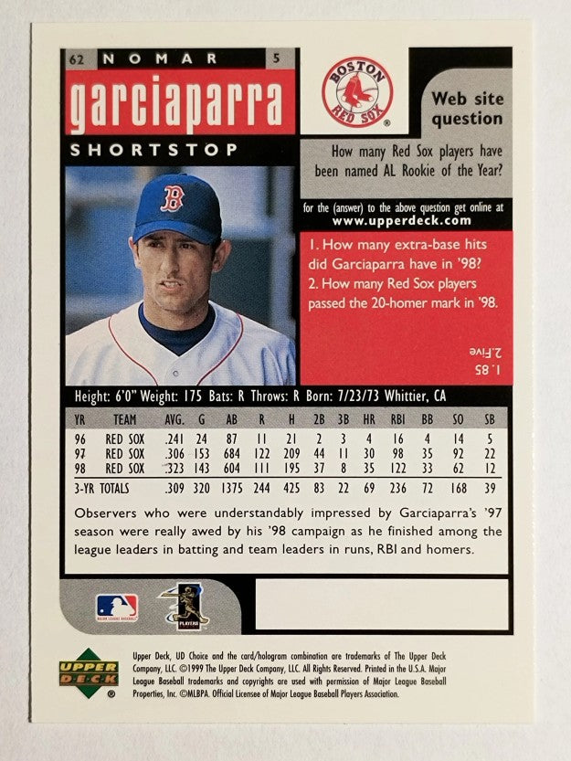 1999 UD Choice #62 Nomar Garciaparra