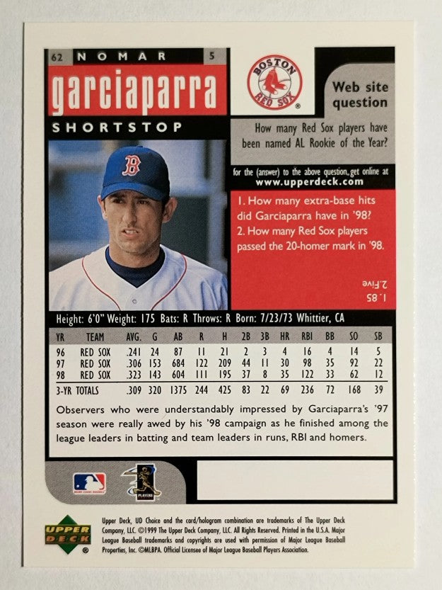 1999 UD Choice #62 Nomar Garciaparra