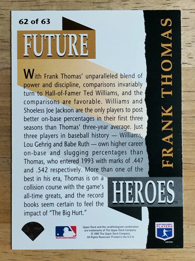 1993 Upper Deck Future Heroes #62 Frank Thomas