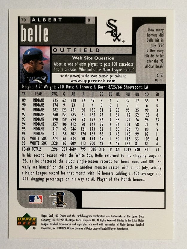 1999 UD Choice #70 Albert Belle