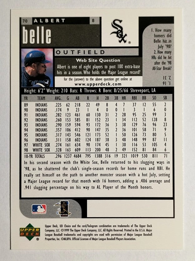 1999 UD Choice #70 Albert Belle