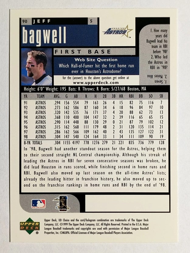 1999 UD Choice #90 Jeff Bagwell