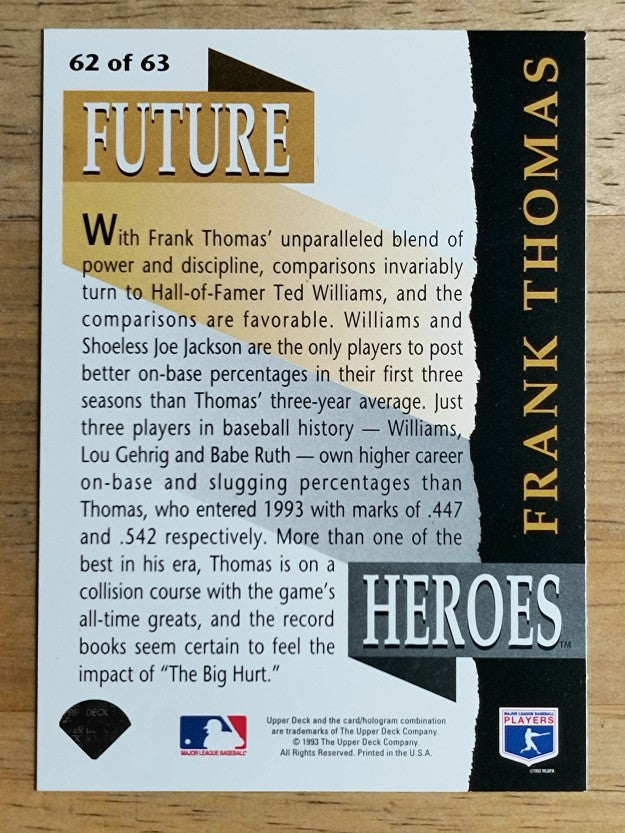 1993 Upper Deck Future Heroes #62 Frank Thomas