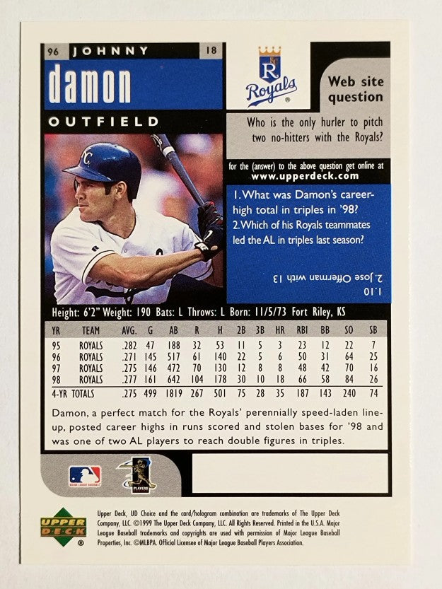 1999 UD Choice #96 Johnny Damon