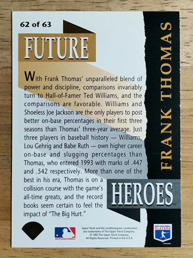 1993 Upper Deck Future Heroes #62 Frank Thomas
