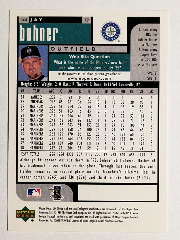 1999 UD Choice #144 Jay Buhner