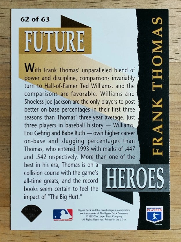 1993 Upper Deck Future Heroes #62 Frank Thomas
