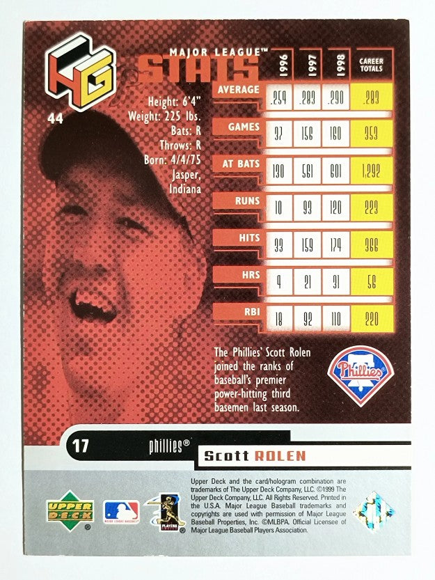 1999 Upper Deck HoloGrFX #44 Scott Rolen