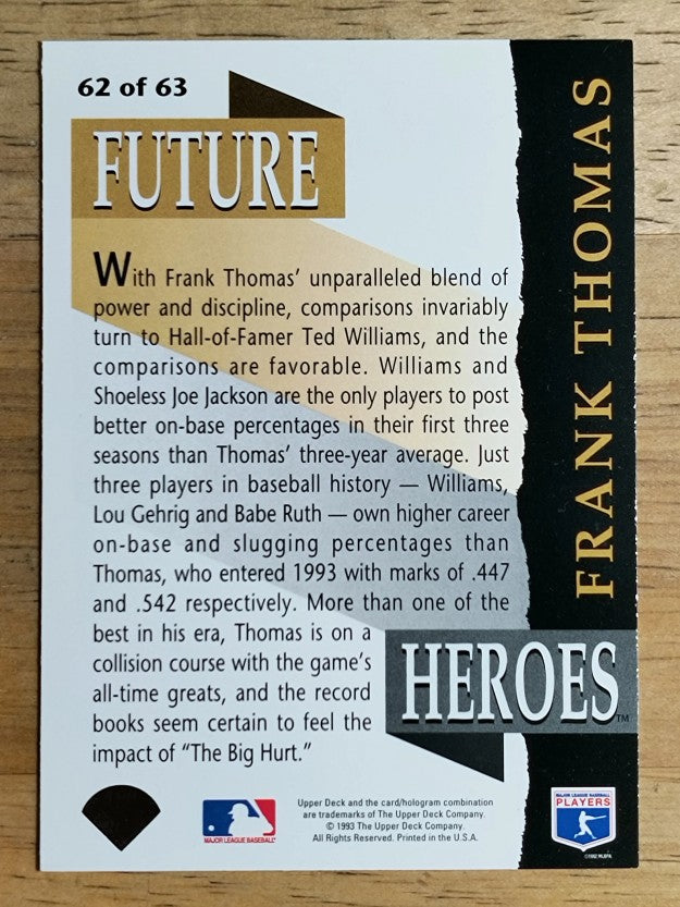 1993 Upper Deck Future Heroes #62 Frank Thomas