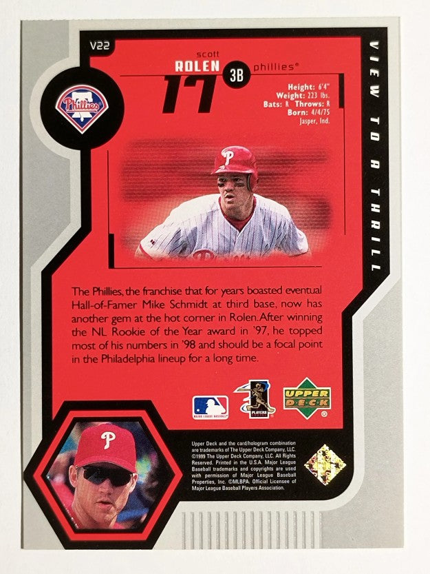 1999 Upper Deck View to a Thrill #V22 Scott Rolen