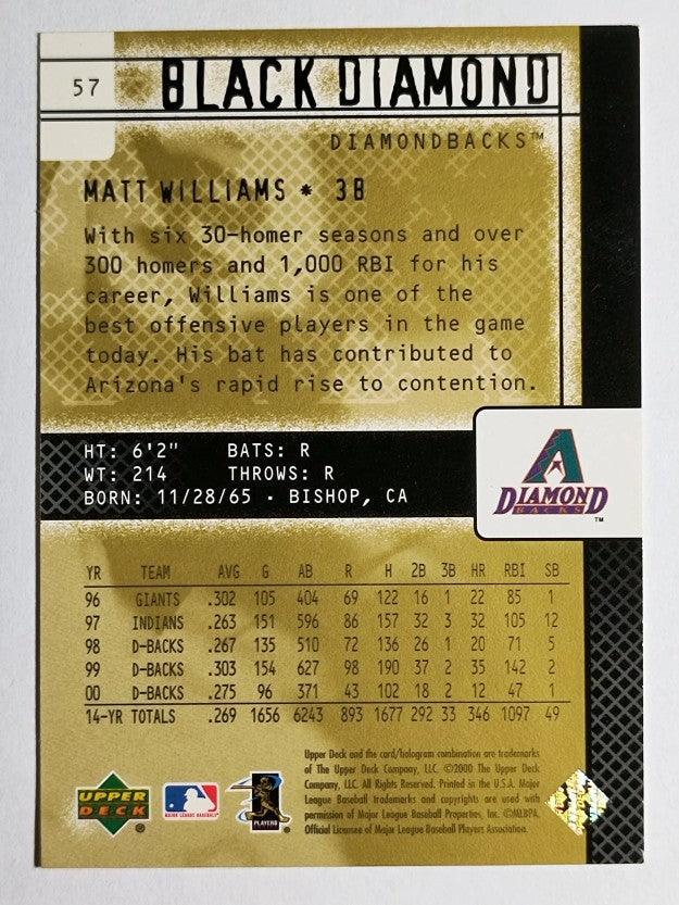 2000 Black Diamond Rookie Edition #57 Matt Williams