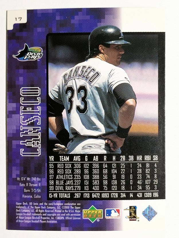 2000 UD Ionix #17 Jose Canseco