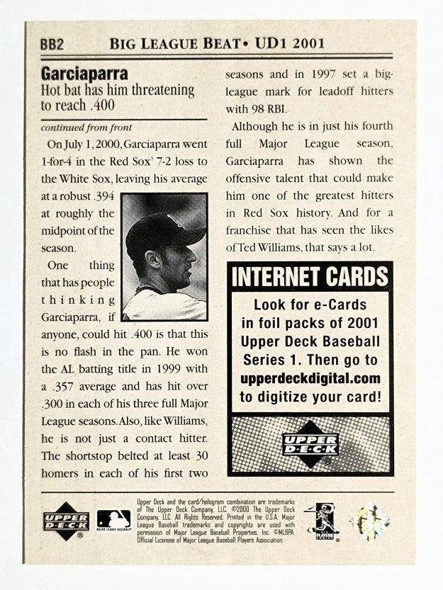 2001 Upper Deck Big League Beat #BB2 Nomar Garciaparra