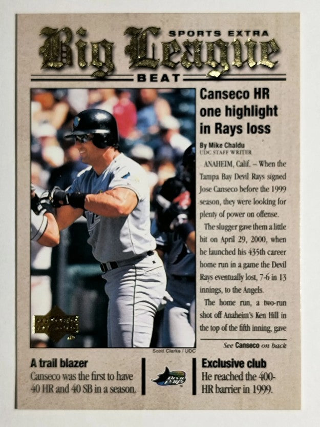 2001 Upper Deck Big League Beat #BB15 Jose Canseco