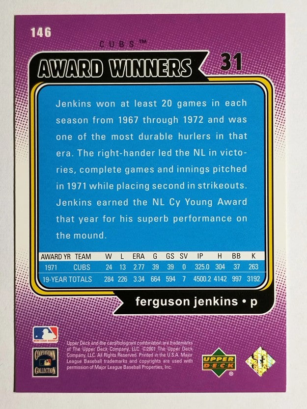 2001 Upper Deck Decade 1970's #146 Ferguson Jenkins AW
