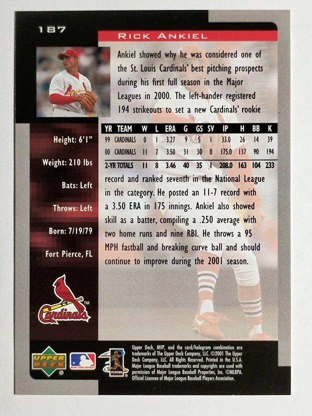 2001 Upper Deck MVP #187 Rick Ankiel