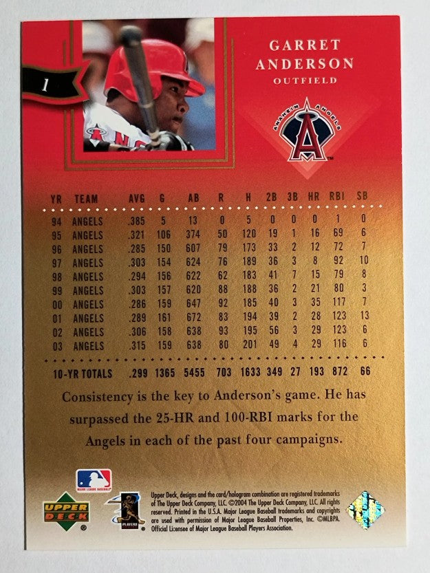 2004 UD Diamond All-Star #1 Garret Anderson