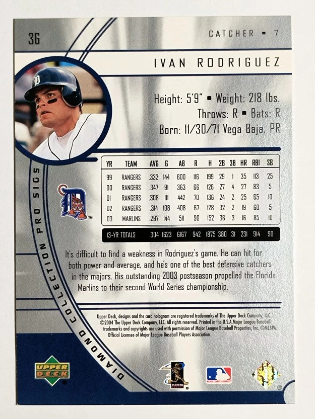 2004 UD Diamond Pro Sigs #36 Ivan Rodriguez