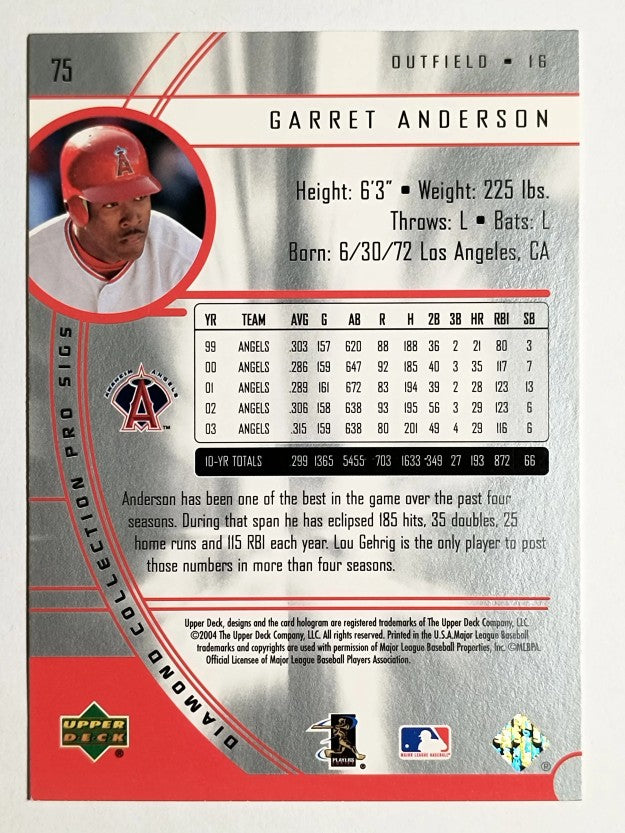 2004 UD Diamond Pro Sigs #75 Garret Anderson
