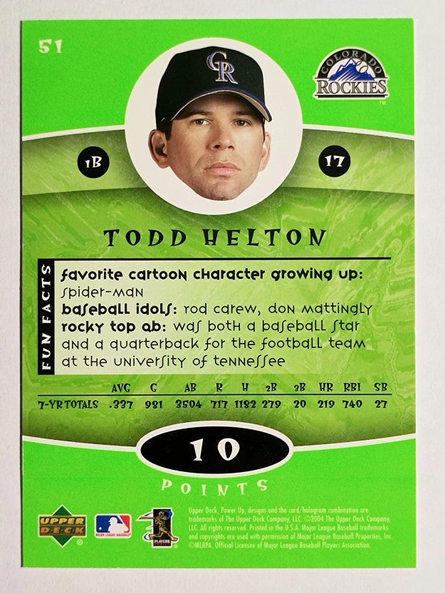 2004 Upper Deck Power Up #51 Todd Helton