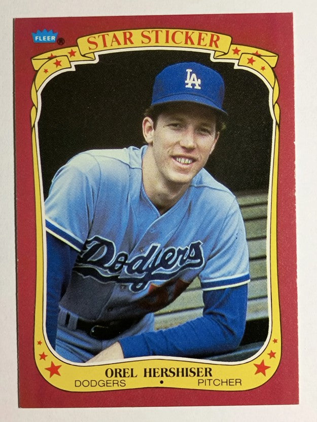 1986 Fleer Star Stickers #58 Orel Hershiser