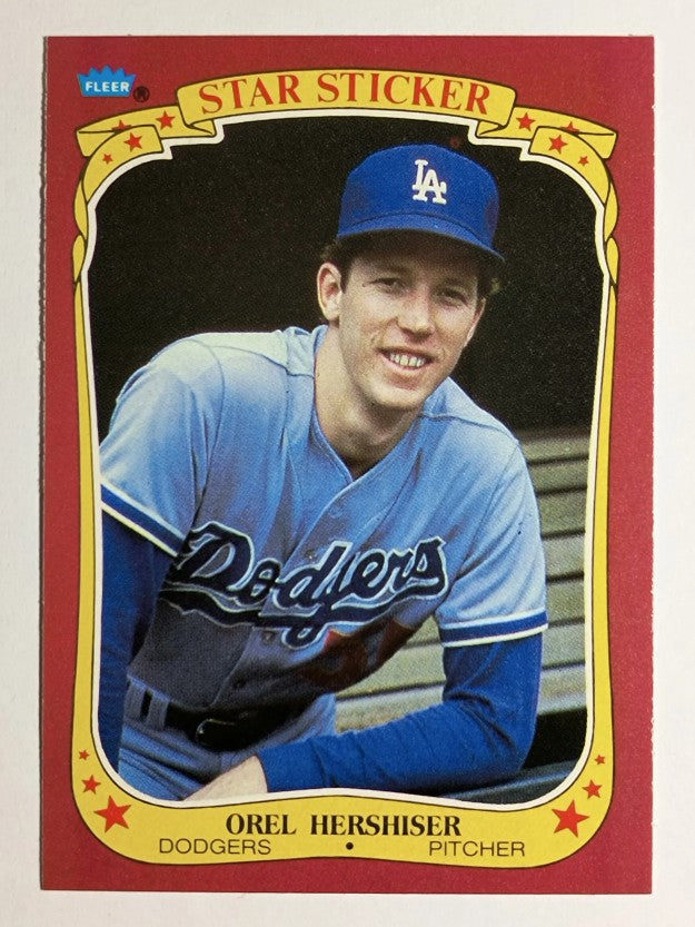 1986 Fleer Star Stickers #58 Orel Hershiser