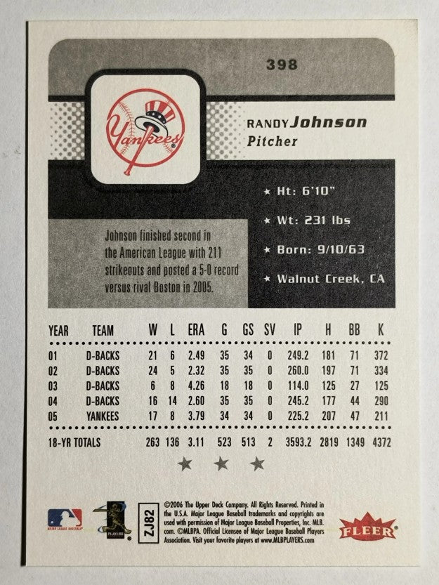 2006 Fleer #398 Randy Johnson