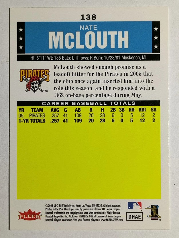 2006 Fleer Tradition #138 Nate McLouth