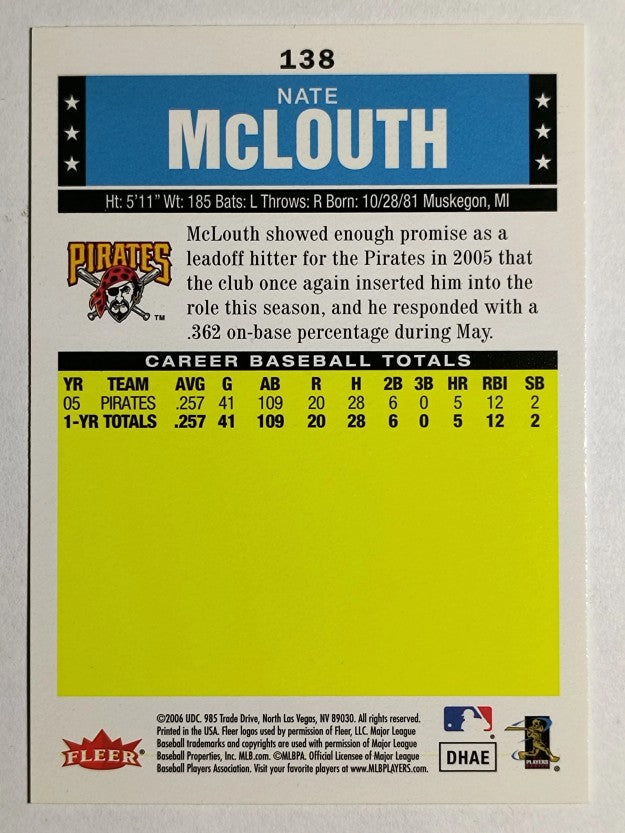 2006 Fleer Tradition #138 Nate McLouth