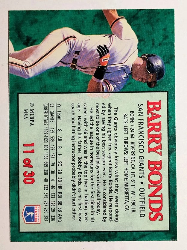 1994 Post #11 Barry Bonds