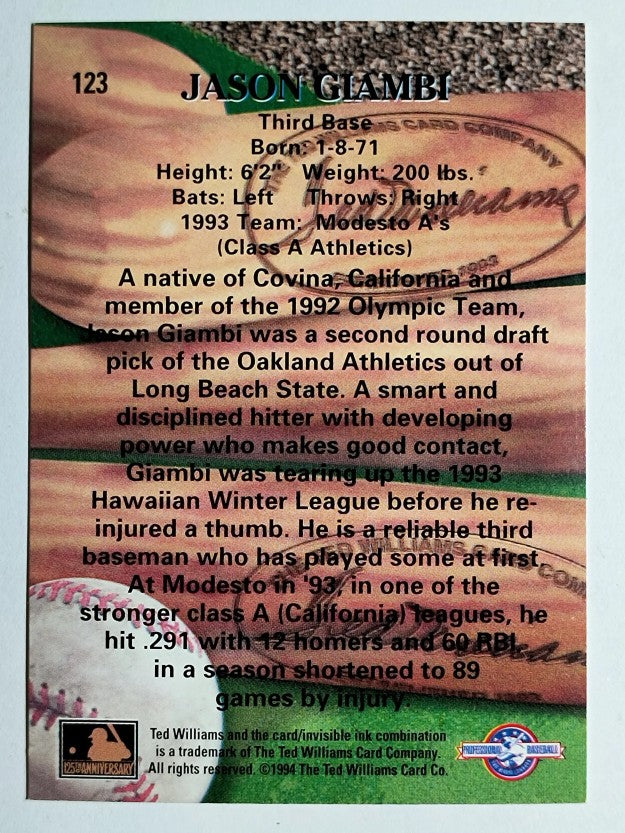 1994 Ted Williams #123 Jason Giambi