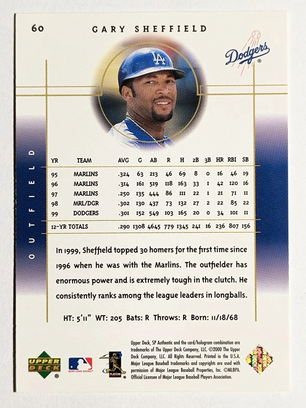 2000 SP Authentic #60 Gary Sheffield