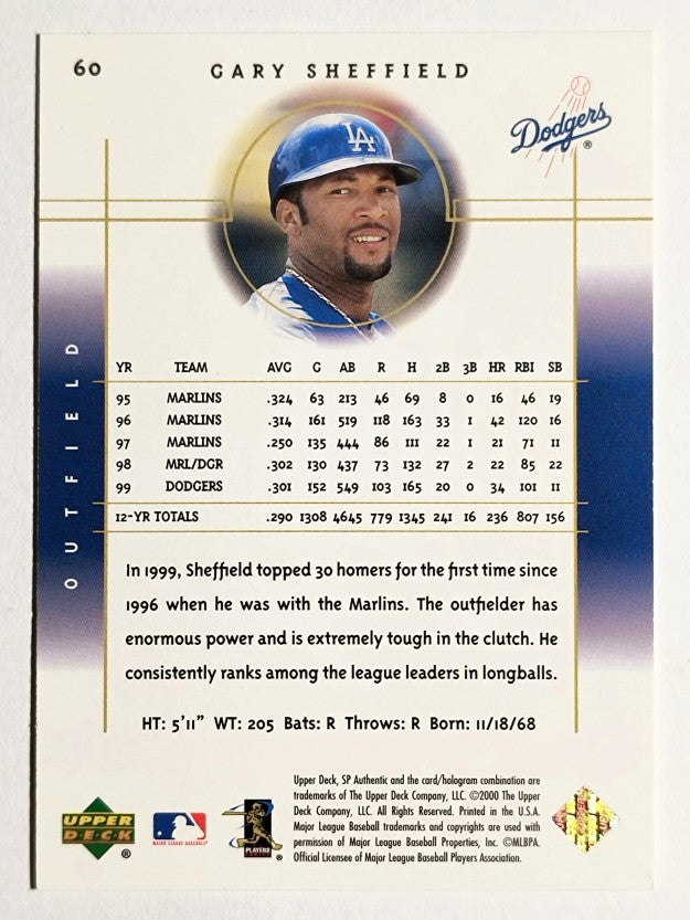 2000 SP Authentic #60 Gary Sheffield