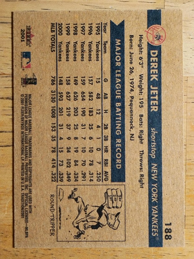 2001 Fleer Tradition #188 Derek Jeter