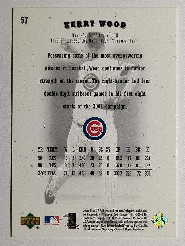 2001 SP Authentic #57 Kerry Wood