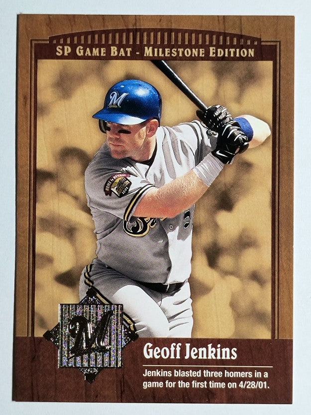 2001 SP Game Bat Milestone #52 Geoff Jenkins