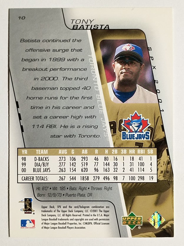 2001 SPx #10 Tony Batista