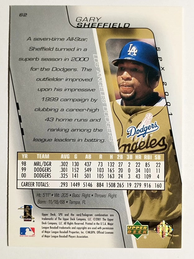 2001 SPx #62 Gary Sheffield