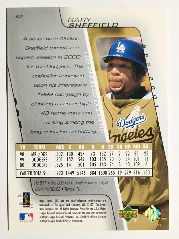 2001 SPx #62 Gary Sheffield