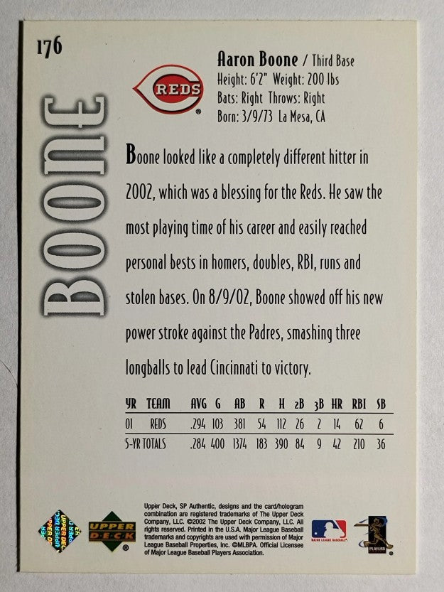 2002 SP Authentic #176 Aaron Boone