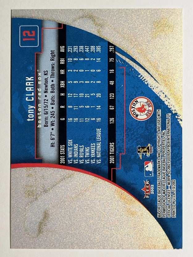 2002 E-X #12 Tony Clark