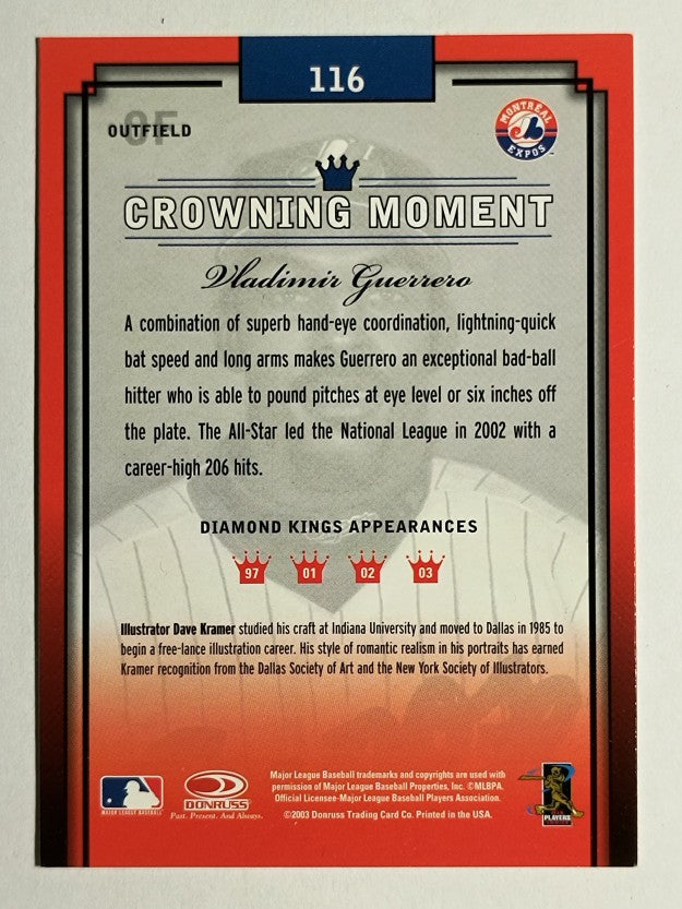 2003 Diamond Kings #116 Vladimir Guerrero