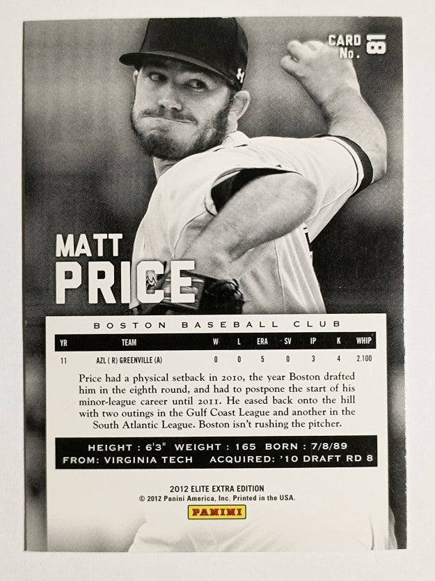 2012 Elite Extra Edition #81 Matt Price