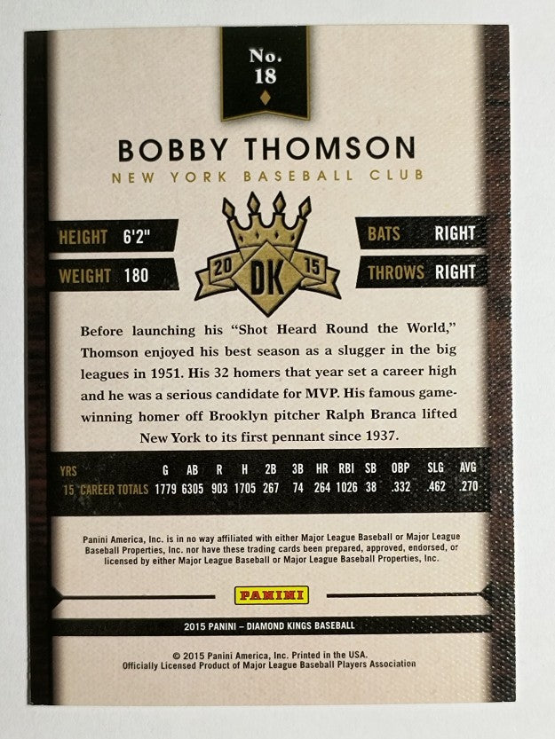 2015 Diamond Kings #18 Bobby Thomson