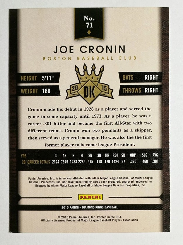 2015 Diamond Kings #71 Joe Cronin