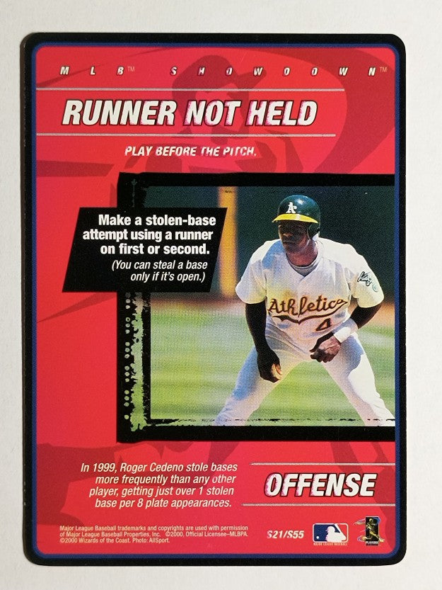 2000 MLB Showdown Strategy #S21 Miguel Tejada/Runner Not Held