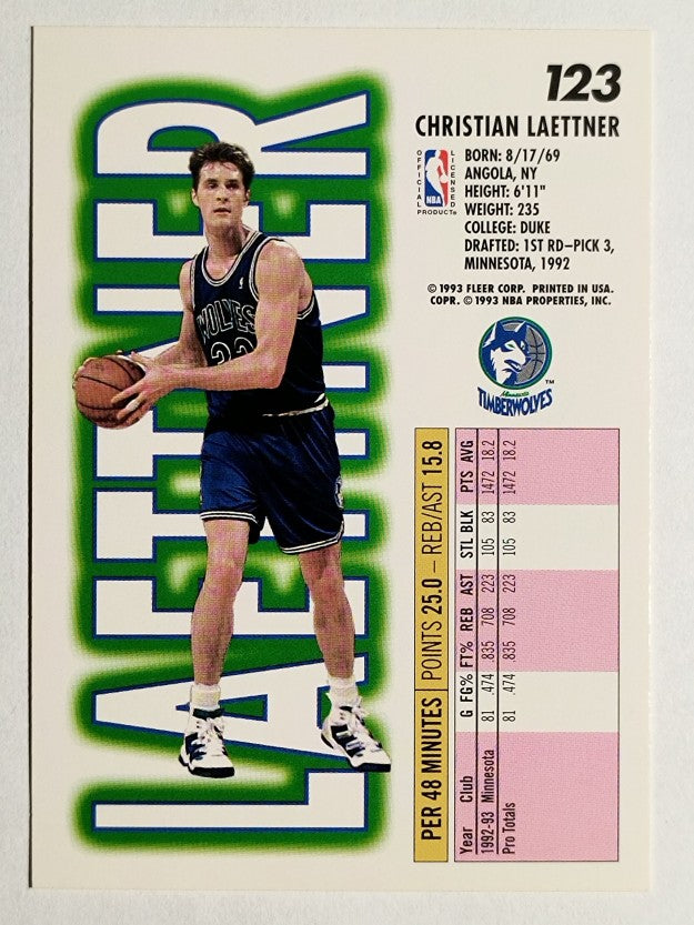 1993-94 Fleer #123 Christian Laettner