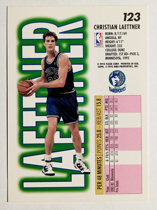 1993-94 Fleer #123 Christian Laettner